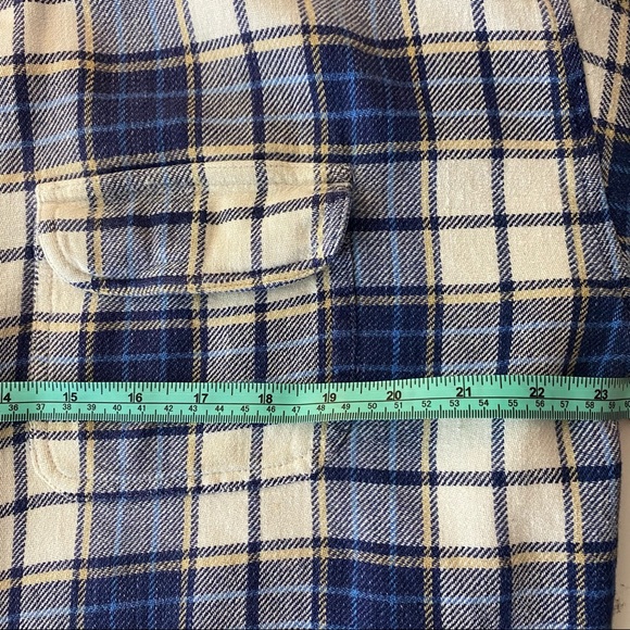 VTG Plaid Dad Flannel Shirt Blue Oversized L - Picture 10 of 11